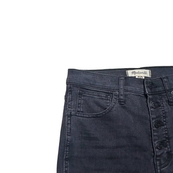 Madewell Jeans 10" High Rise Skinny Womens Size 27 Button Fly Stretch Black Wash - Picture 6 of 11
